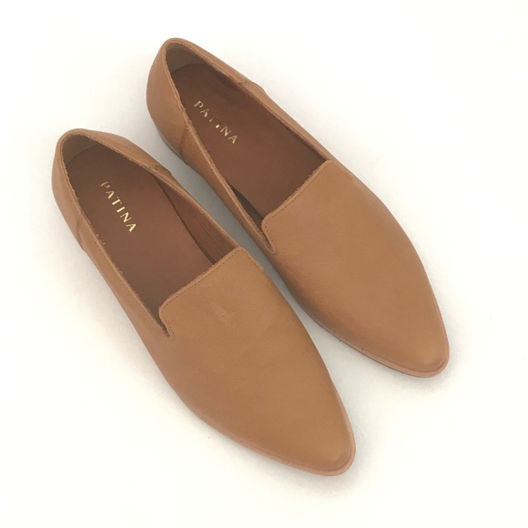 PORTLAND LEATHER PATINA Pointed Toe Leather Loafers Flats Dune Women’s Size 9 - Picture 1 of 16